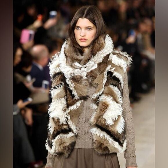 Ralph Lauren Collection ~ Fall 15 Geometric Multi Patchwork Lamb Shearling Vest - Picture 5 of 17
